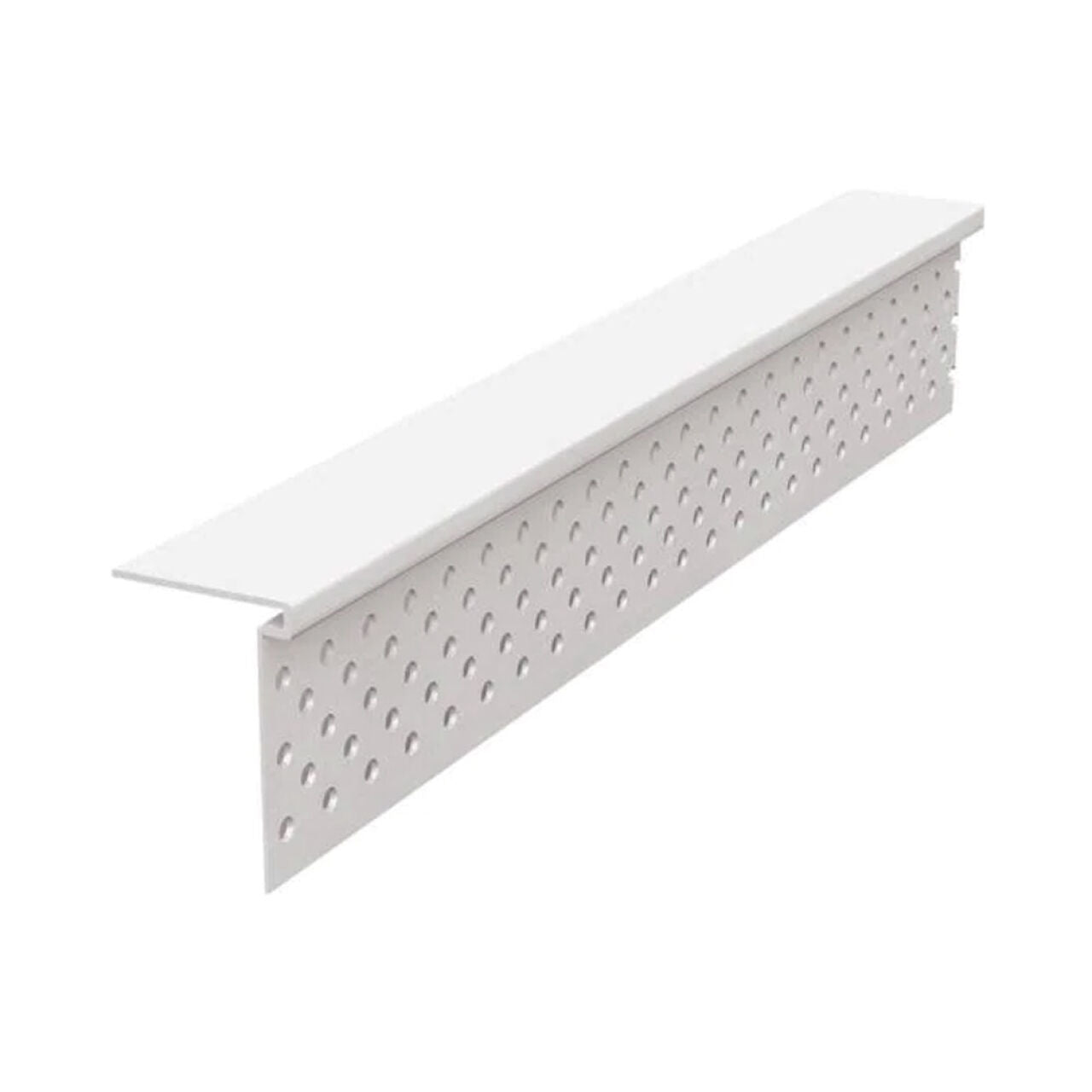 The Go Build 1/2 in. x 10 ft. Vinyl L-Bead creates a clean edge on siding or drywall; it’s white, rust-resistant, and features evenly spaced round holes for easy installation. From The Fastest Way To Build.